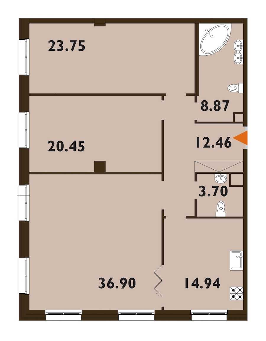 Трехкомнатная квартира в : площадь 121.07 м2 , этаж: 4 – купить в Санкт-Петербурге